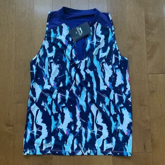 NWT Slazenger Women's Fragment Back Slit Sleeveless Golf Polo in Medium - Picture 7 of 10